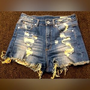 Special A High Waist Ripped Jean Shorts sz M